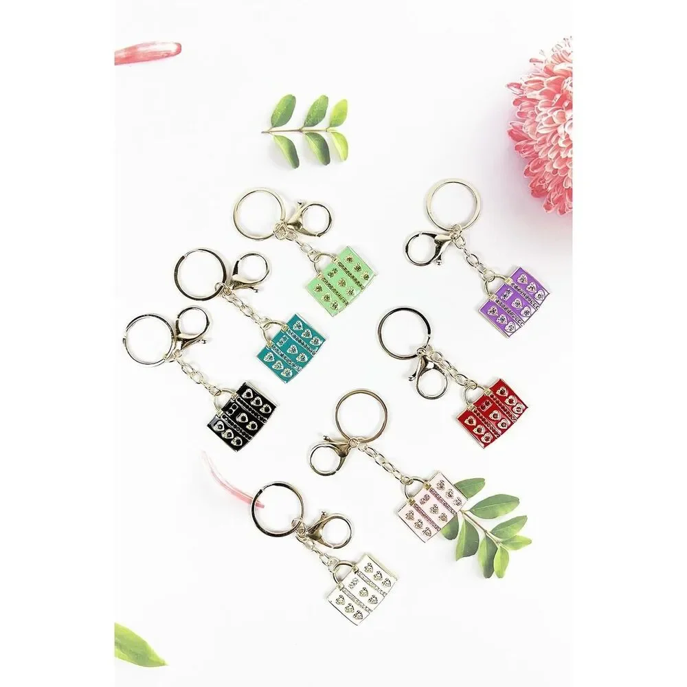 Rhinestone Purse Key Chain Purse Backpack Charm Keychain Choose Color